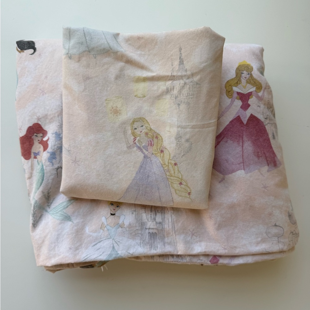 Pottery Barn Kids Disney Princess Castles Twin Duvet Cover & Sham Set - Fair